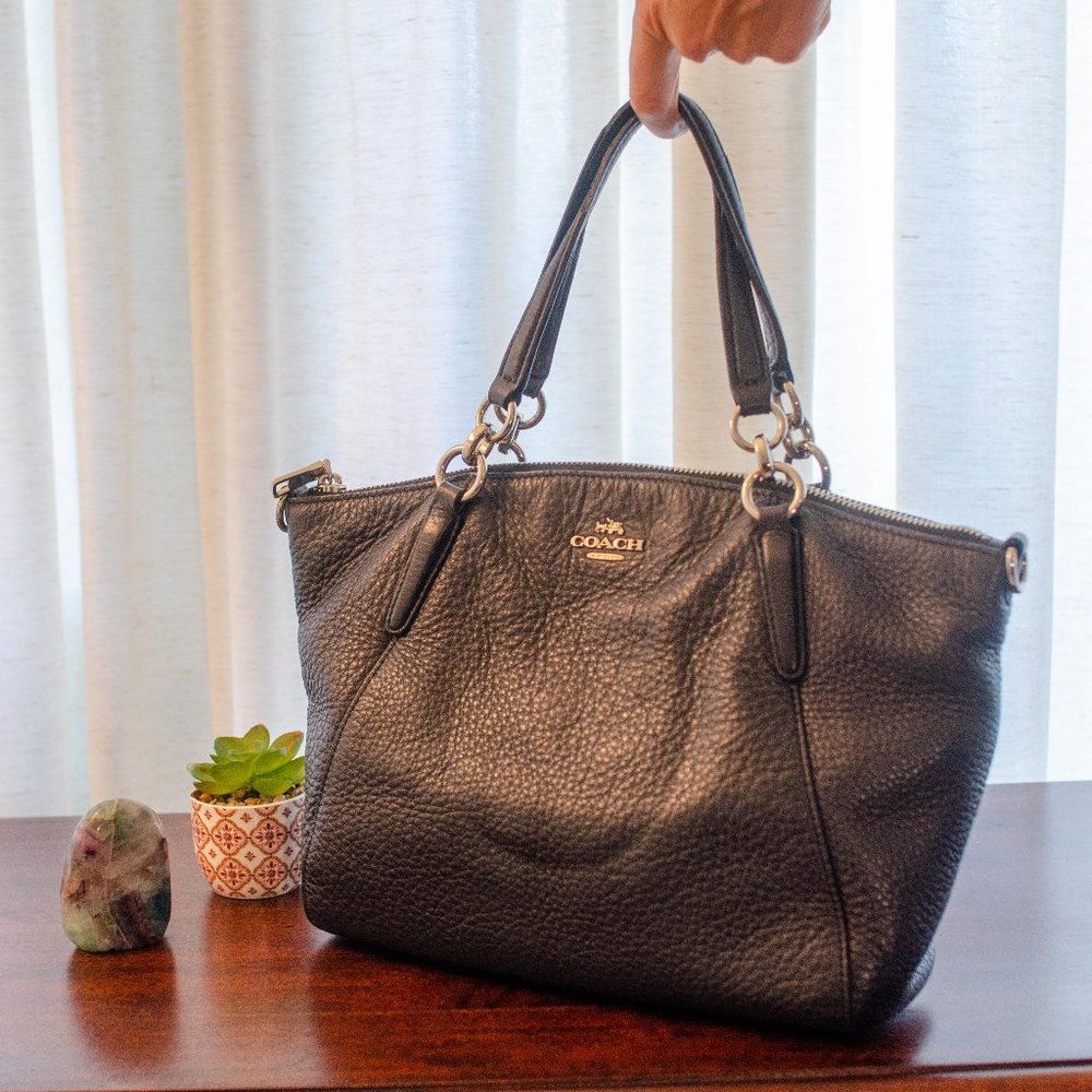 Black leather Coach bag